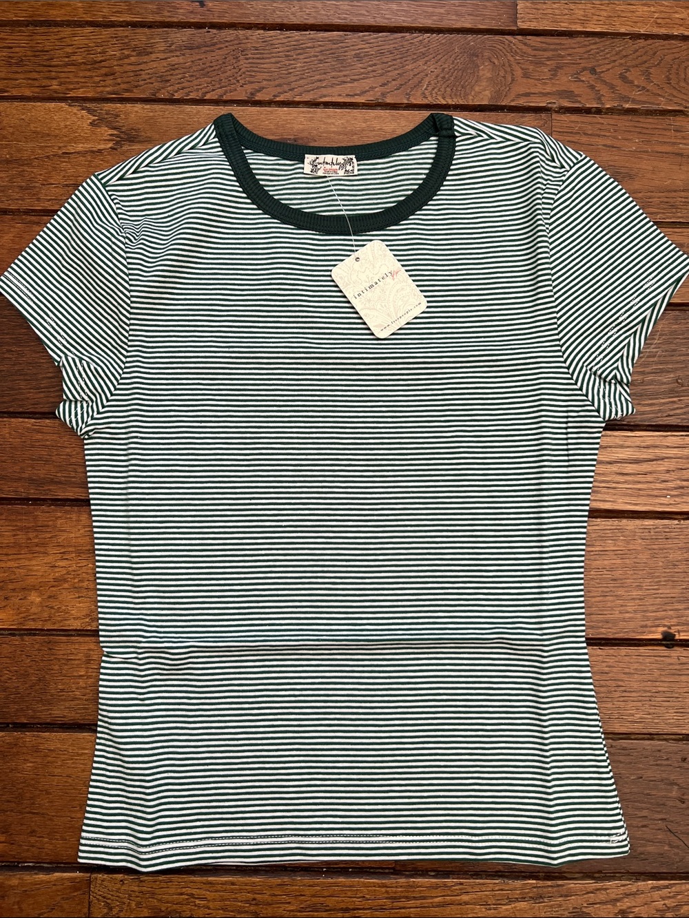Lululemon Green & White Striped Short Sleeve Tee Morning Pages Size XS NWT